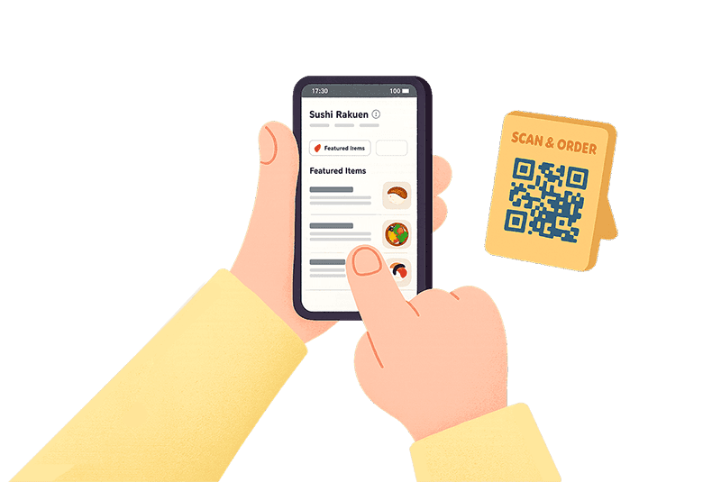 QRコードでメニュー表示